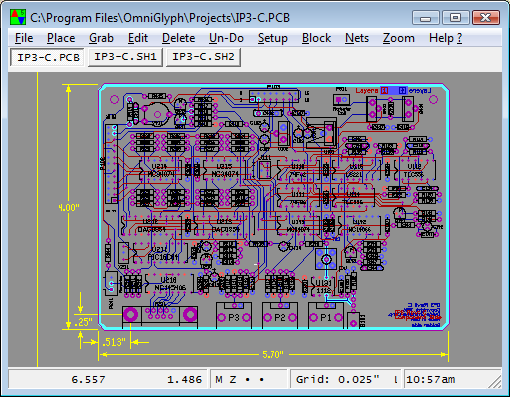 Snapshot of OmniGlyph a PCB file